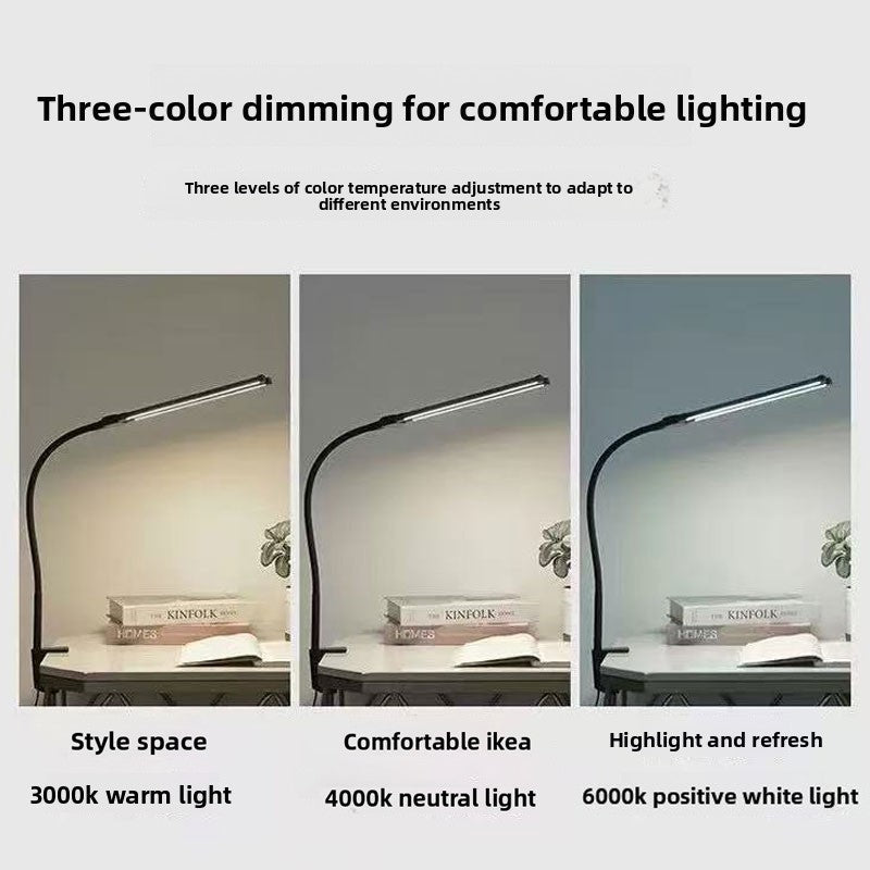 Double Head LED Desk Lamp Dimmable PC Monitor Light USB Table Lamps Black