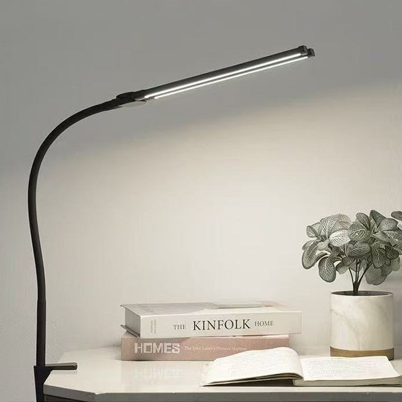 Double Head LED Desk Lamp Dimmable PC Monitor Light USB Table Lamps Black